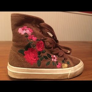 Zara Floral High Top Sneakers Size 9 Toddler